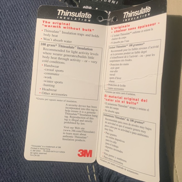 NWT Thinsulate Insulation 3M Cold Weather Work Sport Hunting Gloves 100 Gram - Picture 4 of 4